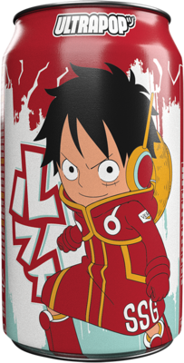 ULTRAPOP Erfrischungsgetränk, One Piece, Lemon Strawberry, Sparkling Soda, Luffy, Einwegpfand DPG 330 ml