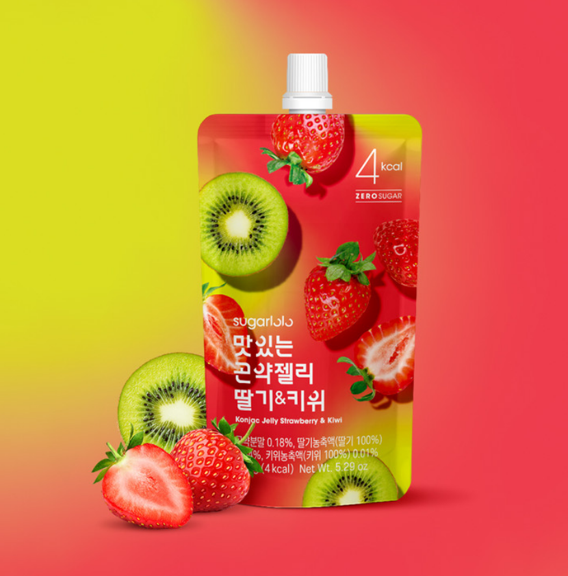 SUGARLOLO Leckeres Konjac Jelly Kiwi & Erdbeere (10 x 150g) – Das fruchtige Traum-Duo
