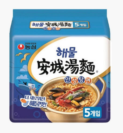 NONGSHIM Seafood Ansungtangmyun (Nudelsuppe mit erfrischendem Meeresfrüchte-Geschmack) 625g (5 x 125g)