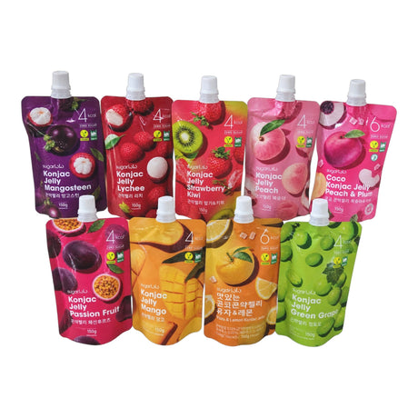 KOCKET Konjac Jelly Probier-Set | 10er-Mix | Low Calorie & Zero Sugar Trink-Gelee | K-Food Diet Snack