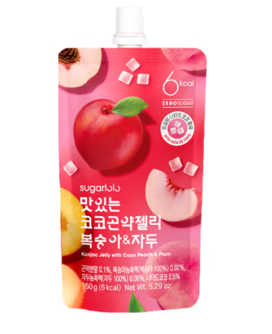 SUGARLOLO Leckeres Konjac Jelly Pfirsich&Pflaumen mit Cocofrüchterfleisc 150g